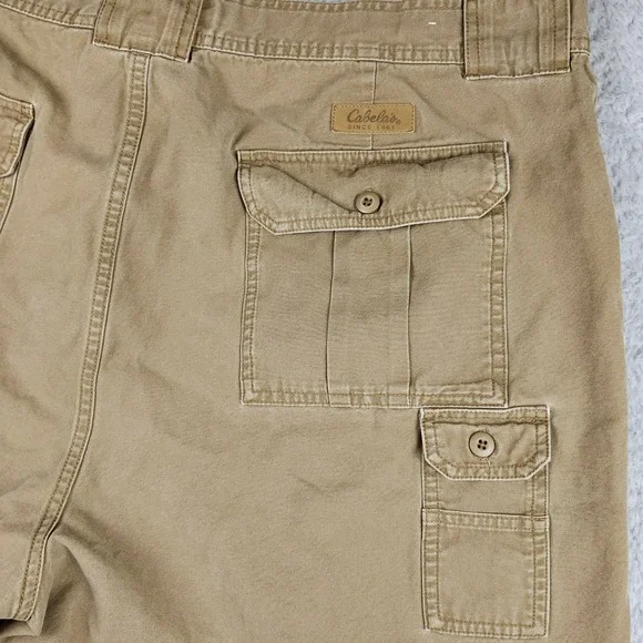 Cabelas 7-Pocket Hiker Shorts Mens 46 Brown Cotton Canvas Cargo Outdoor Utility - Picture 8 of 13